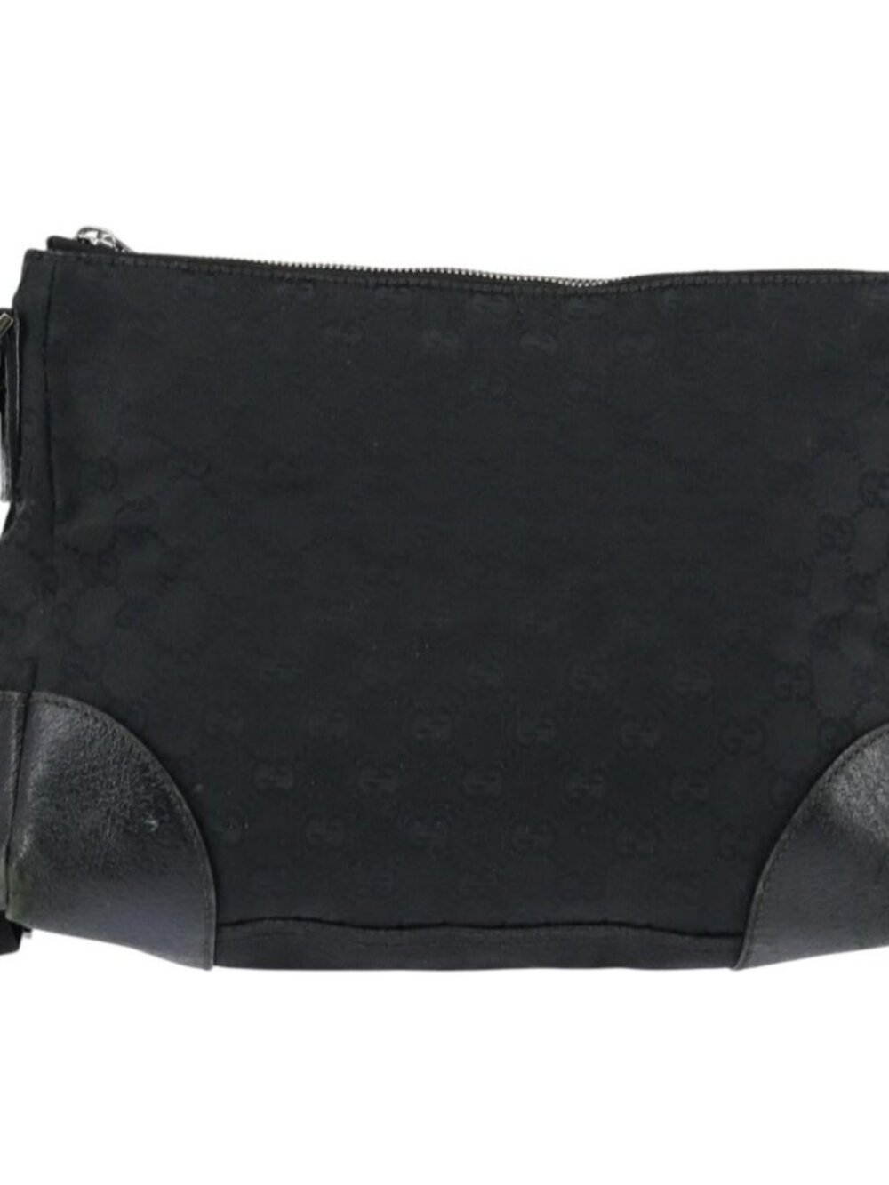 Authentic GUCCI GG Canvas Shoulder Bag Black Silver 114273 - Picture 10 of 16